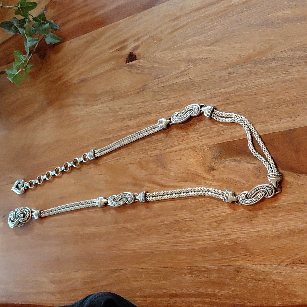 Vintage BRIGHTON BALI SILVER CHAIN BELT Medium Silver.